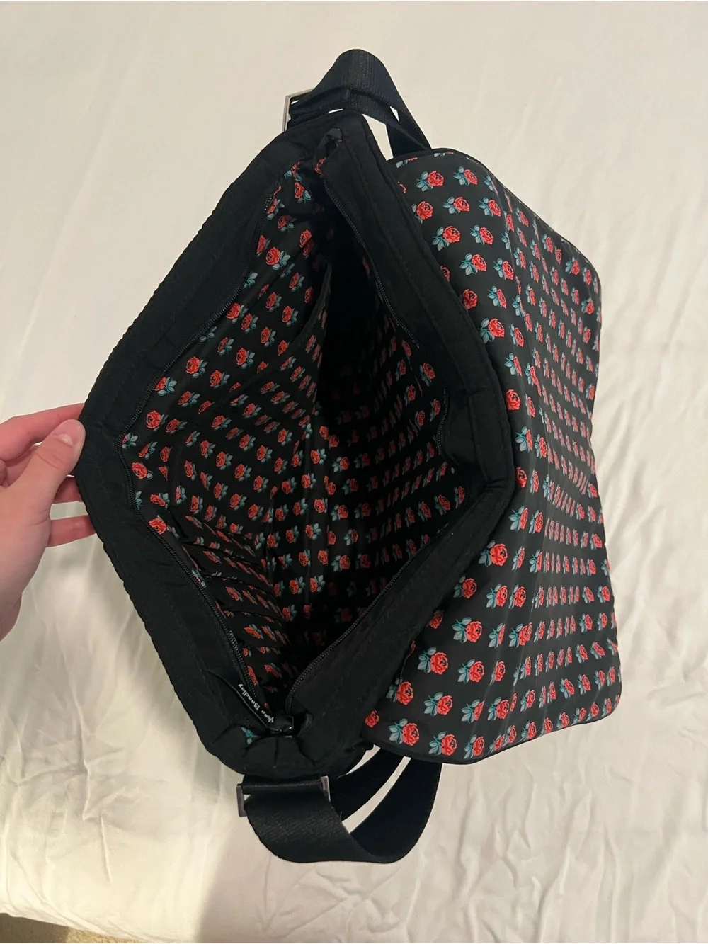 Vera Bradley Quilted Black Messenger Laptop Bag